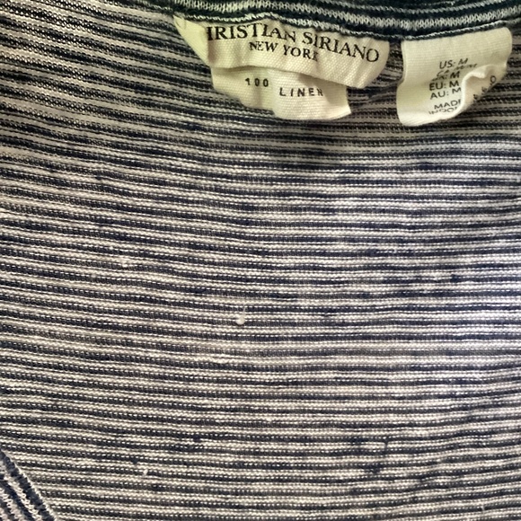 Boxy 100% Linen Striped Top * Medium - Picture 3 of 4